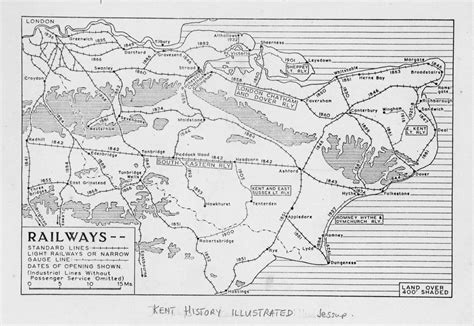 Map Of Kent Railways During The 19th And Early 20th Centuries St