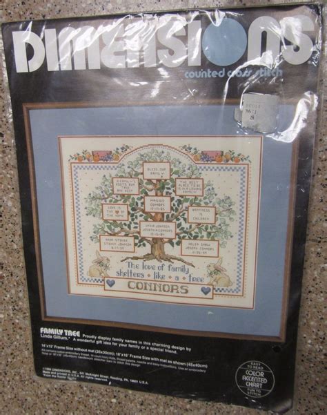 Counted cross stitch patterns family tree. Dimensions Vintage" Family Tree" Counted Cross Stitch Kit ...