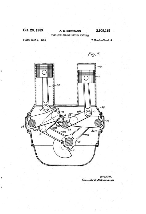 Patent US2909163 - Variable stroke piston engines - Google ...