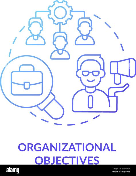 Organizational Objectives Blue Gradient Concept Icon Stock Vector Image
