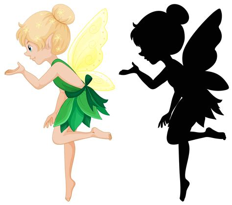 Cute fairy and its silhouette 361133 Vector Art at Vecteezy