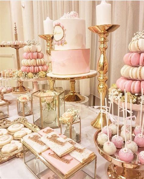 Pin By Tanate Chitsuthipakorn On Back Drop Pink Dessert Tables Birthday Party Snacks Sweet