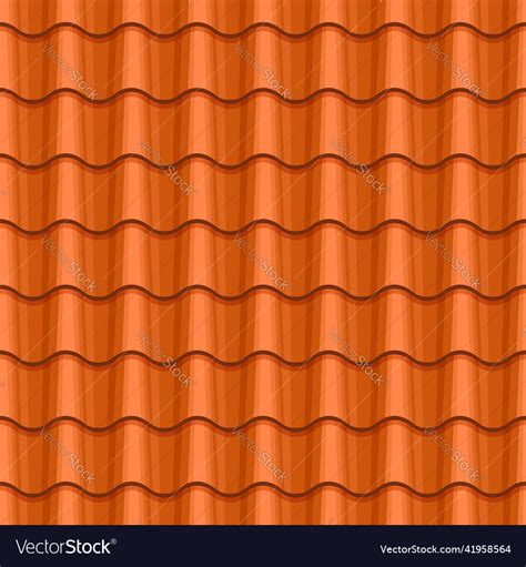 Red Clay Tile Roof Seamless Pattern Royalty Free Vector