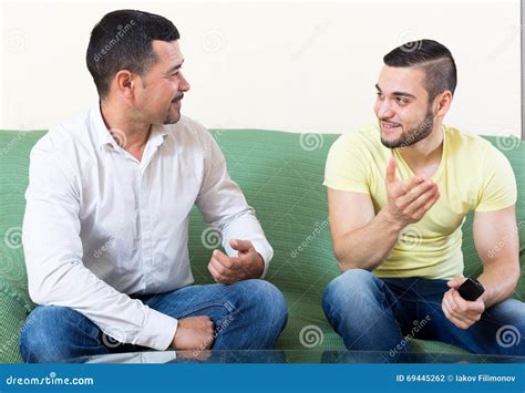 Two Men Talk Stock Photo Image Of Communication Easy 69445262