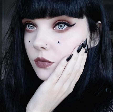 Pin By Adam On Slooty Goth Girls 3 Nostril Hoop Ring Nose Ring Gothic Girls