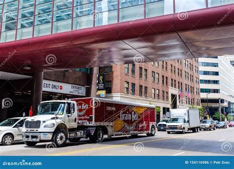 Semi Truck Parked In A Street Editorial Photo Image Of Unload