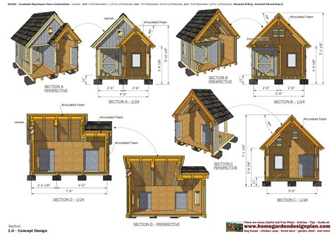 Home Garden Plans Dh300 Insulated Dog House Plans Construction How