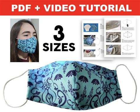 Cut out the pattern of your size.[remark: Face Mask Pattern 3 sizes PDF Sewing Pattern DIY / | Etsy
