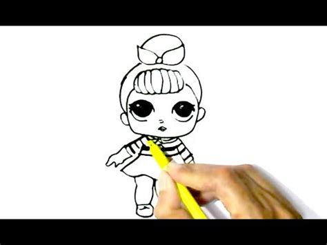 Bria draws and colors with her. How to draw L.O.L.Doll in easy steps for children, kids ...