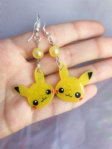 Pikachu Earrings Pokemon Earrings Pendientes Pikachu Etsy