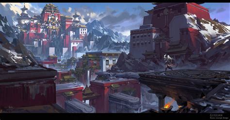 Tibet G Liulian Fantasy Cities Places Background Fantasy Landscapes