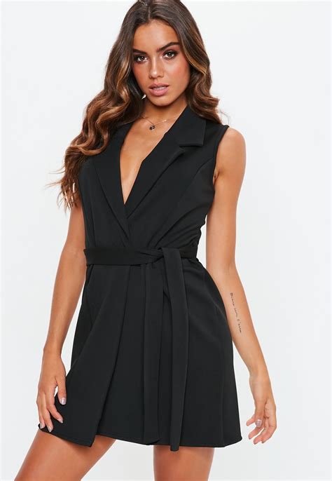 Missguided Black Sleeveless Blazer Dress Trending Dresses Dresses