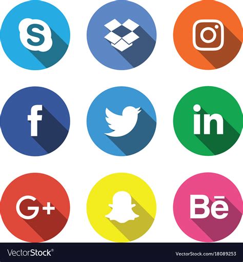 Social Media Icon Set Royalty Free Vector Image