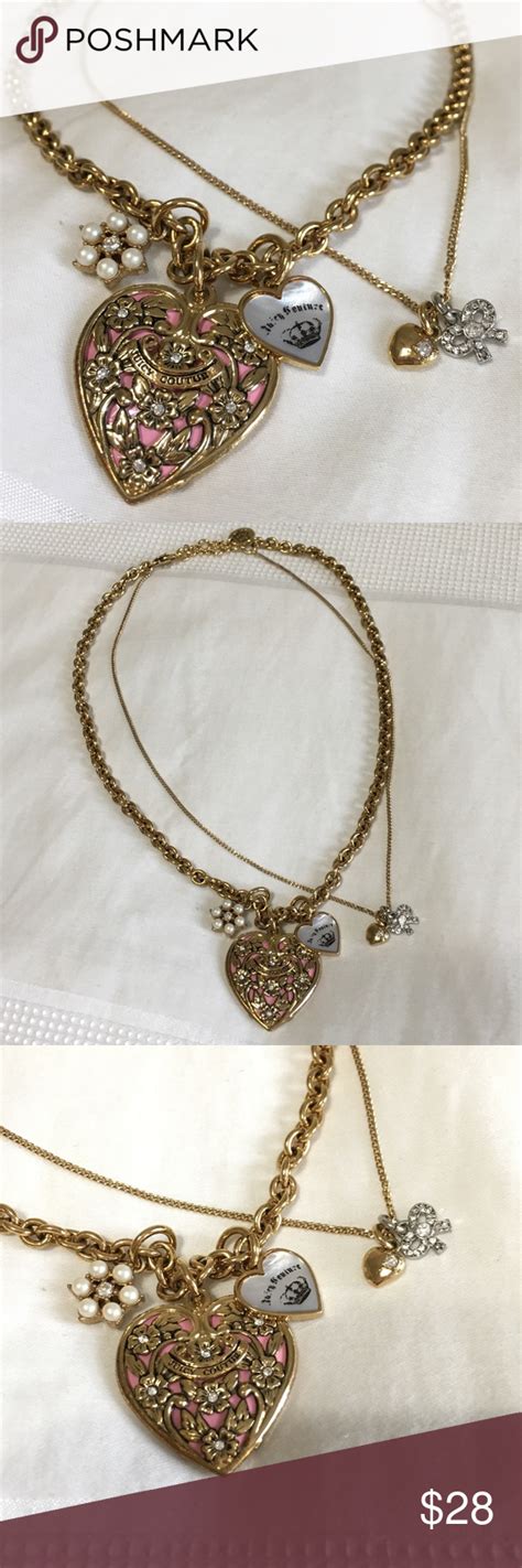 Juicy Couture Double Stranded Heart Necklace Juicy Couture Jewelry