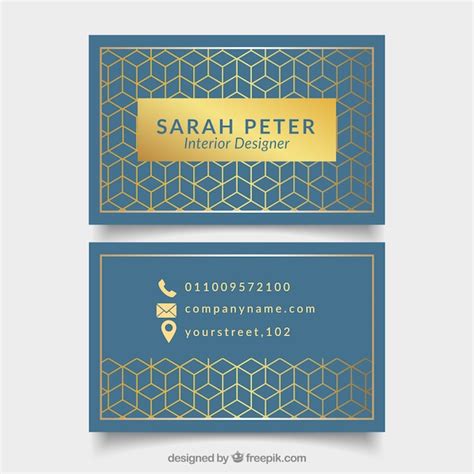 Free Vector Elegant Card With Golden Geometric Shapes