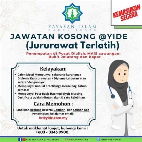 Berikut merupakan maklumat iklan kerja kosong yang ditawarkan oleh majikan terlibat. Iklan Jawatan Yayasan Islam Darul Ehsan • Portal Kerja ...