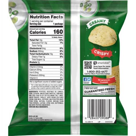 Lays Sour Cream And Onion Flavored Potato Chips 1 Oz Kroger