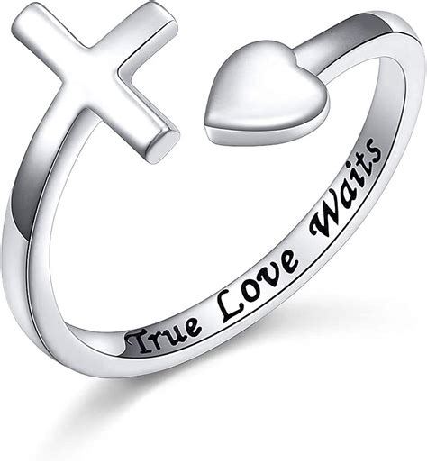 Purity Ring True Love For Teen Girls Women Heart Cross