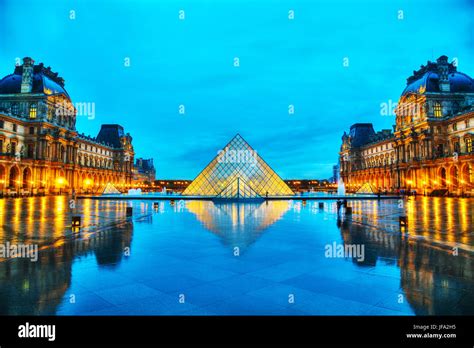 The Louvre Pyramid In Paris France Stock Photo Alamy