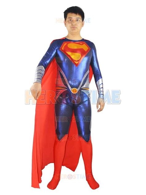 새로운 남자의 철강 슈퍼맨 의상 가장 인기있는 라이크라 스판덱스 Fullbody 슈퍼맨 슈퍼 히어로 의상 할로윈 젠타이 슈트superhero Costumecostume