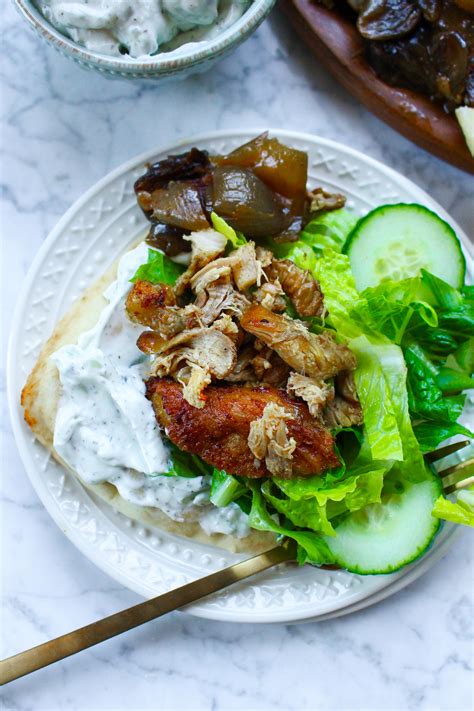 It's meal prep and freeze friendly too! Slow-Cooker Chicken Shawarma Platter
