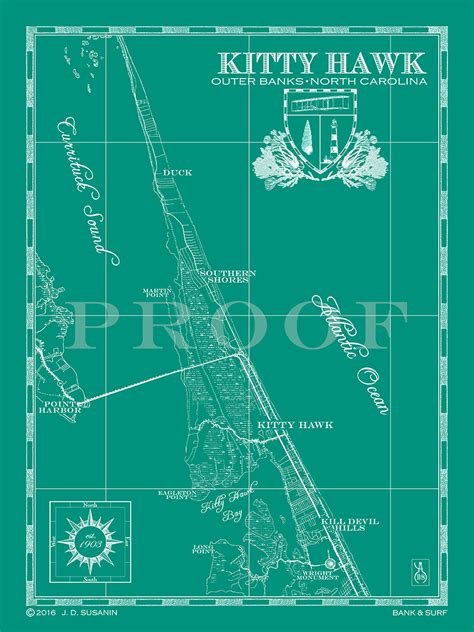 Map of Kitty Hawk, NC | Custom maps | Bank and Surf