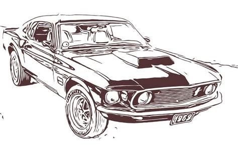 1969 Ford Mustang Dxf Svg Eps Vector Files For Engraving Etsy In 2020