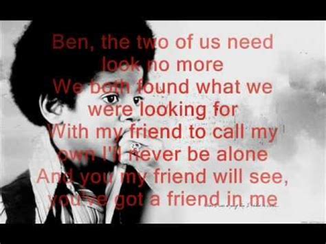 Michael Jackson - Ben Lyrics ( On Screen ) - YouTube