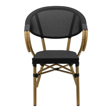Bistro chairs, cafe chairs & restaurant chairs. Parisian Chair in Black Textaline with Arms | Cafe Chairs ...