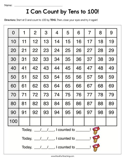 Up To 100 Counting By Tens Worksheets In 2020 Worksheets Counting To
