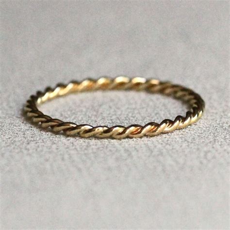 Solid Gold Rope Ring Solid Gold Twist Ring Solid 14k Or Etsy