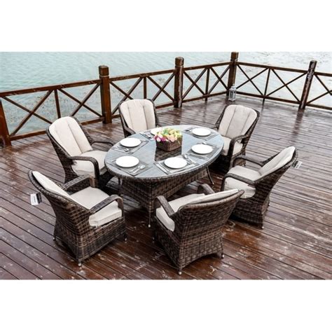 15 Collection Of 7 Piece Outdoor Oval Dining Sets Patio Seating Ideas