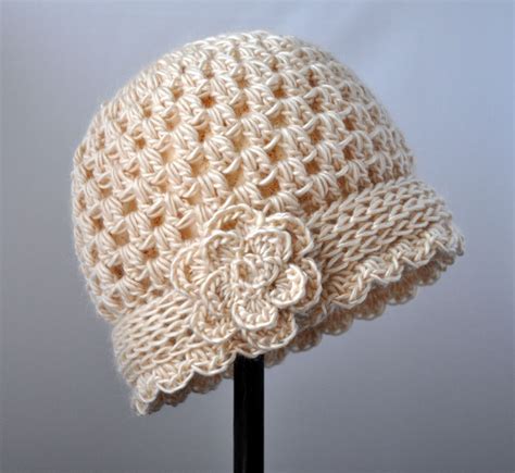 Crochet Vintage Flowered Cloche Pattern Crochet Hat Pattern Crochet