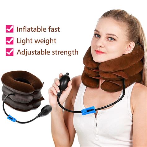 Kongdy Manually Inflatable Cervical Traction Device Three Tier Neck Stretching Appliance