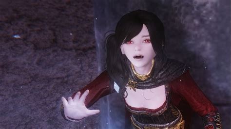 An Animated Woman With Black Hair And Red Eyes Is Standing In Front Of