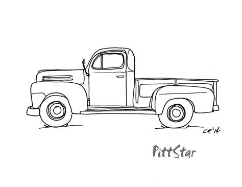 vintage truck coloring pages | Old Pickup Truck Coloring Pages | VINTAGE BLISS | Pinterest