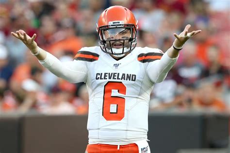 Baker mayfield is an average nfl quarterback right now — is that enough? Baker Mayfield Rips Giants QB and DraftKings Makes a Prop ...