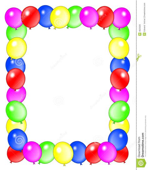 Birthday Balloons Border Frame Stock Illustration Image 4623320