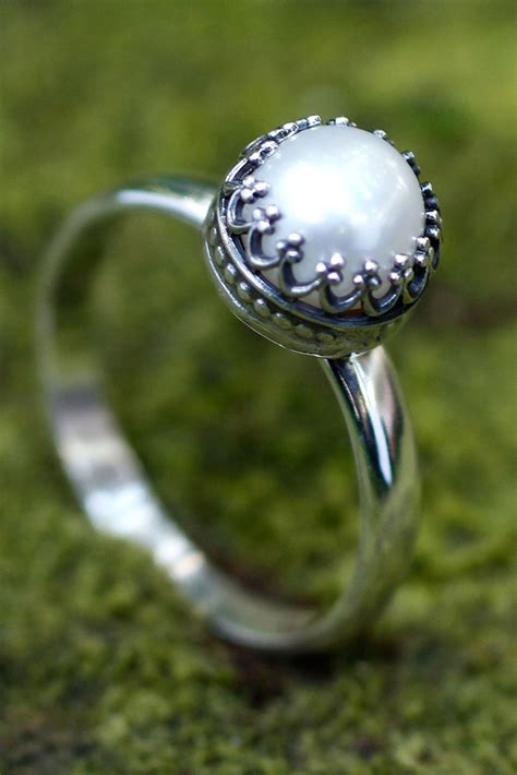 Regal White Pearl Silver Ring The Queens Treasure Wear This
