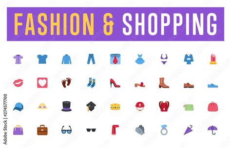 All Fashion Clothes Shopping Collection Vector Illustration Flat