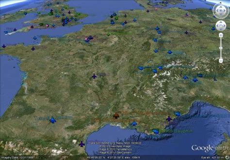 Other view options can be selected and a specific satellite can be chosen. Street View in Flight - Google Earth Blog