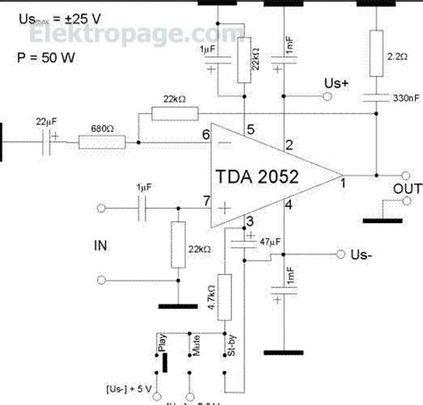 Tda2052 50 Watt Amplifier Schematic Circuit Tda2052 50 Watt Audio