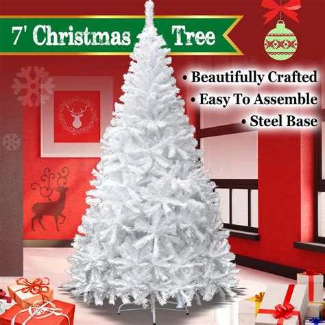 7ft Artificial Christmas Tree W Steel Base White