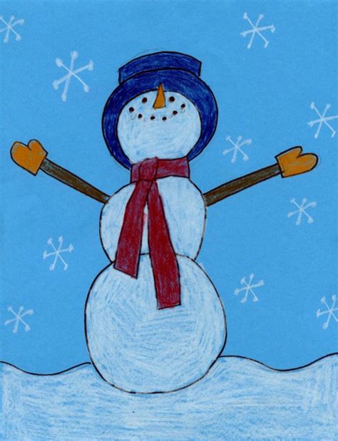 Snowman Drawing With Pastels · Art Projects For Kids Christmas