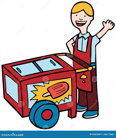 Ice Cream Cart, Kiosk On Wheels, Retailers, Dairy Desserts, And Flat