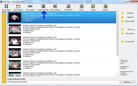 Untuk membuat dvd ini, aplikasi yang akan kita gunakan adalah dvd flick (bisa di download disini). Kemudian pilih ' Project settings ' dan akan muncul ...