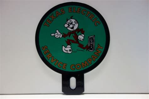 Texas Electric Power Company Reddy Kilowatt Enamel Plate Topper