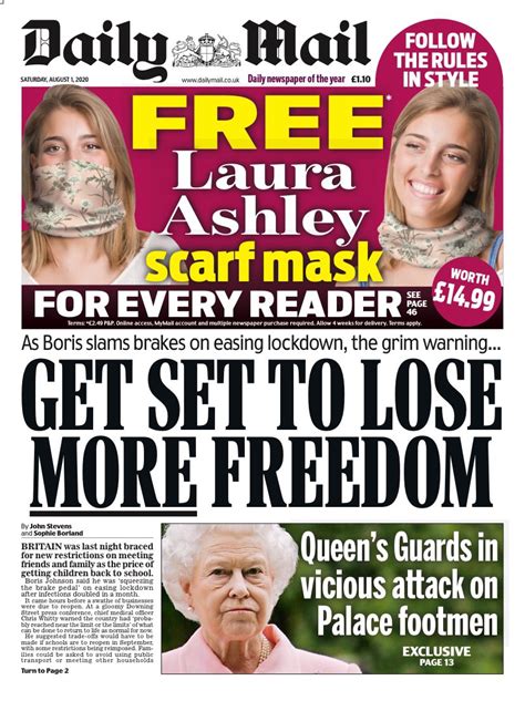 Daily Mail Front Page 1st Of August 2020 Tomorrows Papers Today
