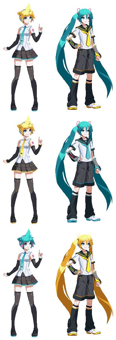 Hatsune Miku And Kagamine Len Sprite Headswap By Taitoblaito On Deviantart