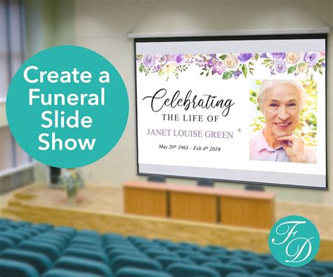 Lilac Funeral Slideshow Template Funeral Powerpoint Etsy